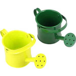 DOITOOL Kids Watering Can Small Metal Watering Cans, 2PCS Gardening Water Pots Garden Watering Bucket Plant Watering Can Iron Mini Watering Can for Kids (Random Color)