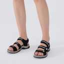 UBFEN Womens Hiking Walking Sandals - Arch Support Open Toe Adjustable Strap Sandals Comfortable Sport Outdoor Shoes (8, Black)