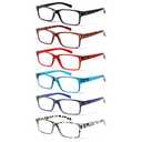NORPERWIS Reading Glasses 6 Pairs Quality Readers Spring Hinge Glasses for Reading for Men and Women (6 Pack Mix Color -3, 2.25)