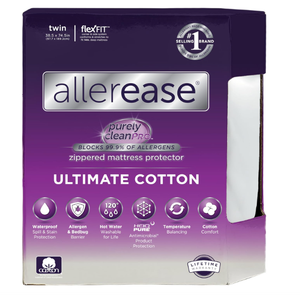 AllerEase Ultimate Allergy Protection and Comfort Zippered Mattress Protector, Twin, White