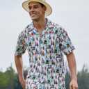 Men's Tropical Beach Vacation Shirt Hawaiian Shirts Wrinkle Free Short Sleeve Button Down (XL)