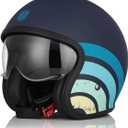 ORIGINE Open Face Motorcycle Helmet Scooter Helmet 3/4 Helmet with Visor DOT Approved, Large 