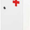 Steel Wall-Mount Lockable Medical Cabinet, 2-Tier Medical Box with Key, Metal Storage Box, Medicine Organizer Secure Large Capacity, First Aid Cabinet for Bathroom School 12.598.463.14"