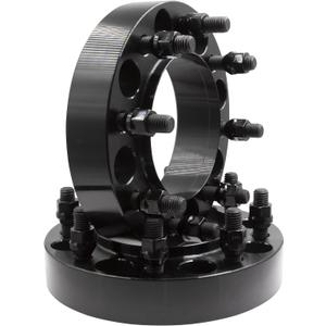 Wheel Accessories Parts 2 Pc Steel Hub Centric Wheel Spacers 8 on 170mm 1.5 Thick M14x1.5 14x1.5 Thread Stud Fits 2003+ Ford F250 F350 Super Duty Single Rear Wheel  03-05 Dually Rear Wheel Front (1.50" Thick - 2 Pack, Black Anodized)