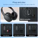 2025 Upgrade Wireless TV Headphones,No Volume Button Design Headsets for Seniors,TV Headphones with Strong Signal Transmitter,Plug and Play,No Audio Delay,Compatible with All TVs (Optical/AUX/RCA/USB)
