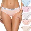 Wealurre Womens Underwear Cotton Bikini Breathable Sport Low Rise Panty for Women Multipack (Large, Light Blue/Pink/Orange/Light Gray/Cream)
