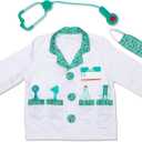 Melissa & Doug Doctor Role Play Costume Dress-Up Set (8 pcs) Pretend Play Role Dress-Up Doctor Costume And Kit With Stethoscope For Kids