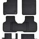 Megiteller Car Floor Mats Custom Fit for Dodge Journey 2012 2013 2014 2015 2016 2017 2018 2019 2020（3 Row Set ） Odorless Washable Heavy Duty Rubber (All Weather) Floor Liners Black