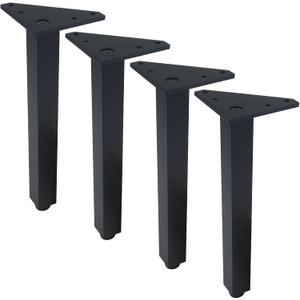 Geesatis 10 Inch Heavy Duty Adjustable Table Legs - Set of 4, 1000lbs Capacity, Aluminum Alloy Furniture Legs for Desks, Cabinets, Sofa & Bed with Pre-Attached Screws (Black)