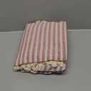 AMZALI Stripe Tassel Tablecloth Cotton Linen Stain Resistant/Dust-Proof Waterproof Table Cover for Kitchen Dinning Tabletop Decoration (Rectangle/Oblong, 55 x 87 Inch, Red)
