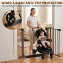Baby Gate for Stairs, 29.7-40.6" Adjustable Dog Gate Indoor, No Drilling