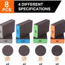 Romeda 8-Pack Sanding Sponge, Four Grits Per Pack 60/80/120/220, Washable and Reusable Handmade Sandpaper Block, Drywall Sandpaper Blocks for Wooden Drywall Sheetrock and Metal Glazing