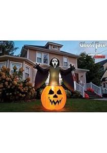 Fun World Light up 6 Foot Ghost Face Pumpkin Décor Standard