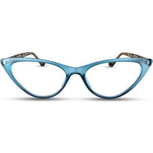 Turquoise Blue Funky Cat Eye Reading Glasses for Women Stylish Premium Readers with Spring Hinges, Solid & Sturdy Frame, Scratch Resistant Lenses Fashion Fit for All Face Shapes, Strength +3.50