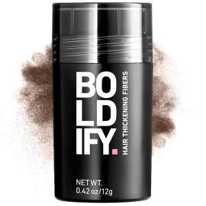 BOLDIFY Hair Fibers (12g) - Fill In Thinning and Fine Hair for an Instantly Fuller, Thicker Look - 14 Shades for Women & Men - Medium Brown (0.42 Ounce)