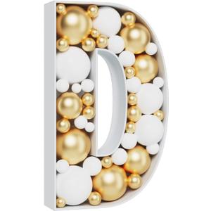3FT Large Marquee Letters Mosaic Balloon Frame Pre-cut Foam Board Marquee Light Up Letters D for Birthday Party Decorations,Wedding,Baby Shower DIY Party Supplies (Letter D)