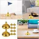 Operitacx Flag Pole Base Mini Desk Flag Holder Stand for Small 4X6 Flags Decorative Stand Base for Office Desk Table Centerpieces Party and Event Displays (10Pcs Golden)