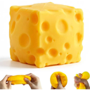 Yellow Cheese Squeeze Toy, Easter Basket Stuffers for Kids Teens, Soft Simulation Food Squeeze Toy, Cute Desk Decor, Birthday Gift for Girls Boys, Office Classroom Fidget Pack