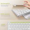 seenda Bluetooth Keyboard and Mouse for Mac, COS500 Multi-Device Rechargeable Keyboard Mouse with Quiet Keys, Full Size Slim Combo Compatible for MacBook Pro/Air, Mac, iPad, iPhone - White Silver