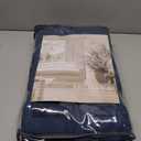 Navy Blue Black Out Curtains 63 Inch Long for Bedroom Pinch Pleated with Rings Hooks Back Tab Thermal Insulated Short Linen Blackout Drapes Farmhouse Living Room Darkening Kitchen Dark Blue Curtains (40"W x 63"L (Pack of 2))