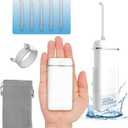 Ortho Water Flosser  Cordless, Collapsible Water Flossers for Teeth and Braces, IPX8 Waterproof, Rechargeable Teeth Cleaning Tools, 3 Modes 360 Nozzle, Travel Essentials Flossers for Adults & Kids