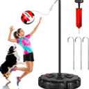 SPOYNAL Portable Tetherball Set with Tetherball Ball, Rope and Pole, Tether Ball and Rope with Heavy Duty Poles and Sturdy Base for Adults Outdoor Backyard Lawn Beach Game, Medium or Large
