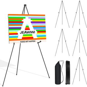 JEAWIWI 6PCS Black Easel Stand for Wedding Sign Stand, 66 Inch Adjustable Metal Easels for Display, Portable Folding Easel for Wedding, Display Show, Arts, Poster with Portable Bags