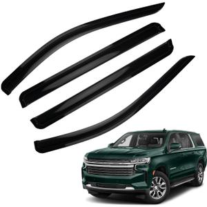 Rain Guards Compatible with 2021-2024 Chevy Suburban GMC Yukon XL Cadillac Escalade ESV, Set of 4 Tape-On Side Window Visor Wind Deflector Vent Visors Car Accessories 4pcs