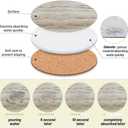 Ceramic Coasters Set of 6, Marble-Textured Design with Holder - Absorbent Cork-Backed Coasters for Cups, Bar & Coffee Table Decor Accessories (Khaki Marble-Thin, 6 Pack-Thin)