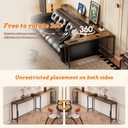 Narrow Sofa Table with Outlets, Adjustable Length Behind Couch Console, 64.57" x 5.91" x 31.1" - Rustic Brown