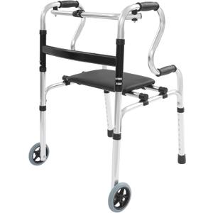 Walkers for Seniors with Seat and Wheels, Foldable Lightweight Aluminum Walkers Weighing Up to 220 Pounds, Adjustable Height for Elderly, Disabled Adults and Handicapped