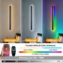 2 Pack Outdoor RGB Long Wall Lights,31.3inch Wall Lights RGB/Warm/White Dimmable Modern Led Wall Lighting, Ip65 Waterproof Wall Sconce with Remote APP Control for Outdoor/Indoor Party Gathering, 31inch WIfi