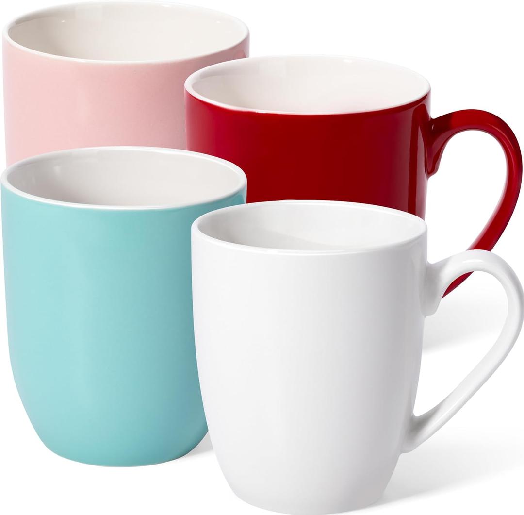16 oz Set of 4 Ceramic Large Coffee Mugs - Ideal Coffee/Tea Cups, Perfect House Warming or Office Gifts for Women & Men(Multicolor)