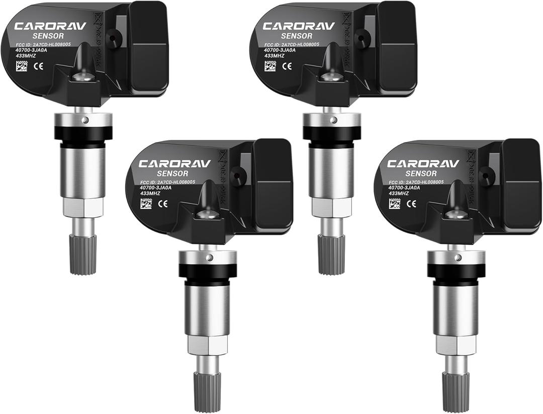 407003JA0A TPMS Sensor, 433Mhz Tire Pressure Monitoring System Sensor Compatible for Infiniti Q50 Q60 QX60, Nissan Altima Maxima Murano Pathfinder Replace 407003JA0B 407002GD0B Set of 4