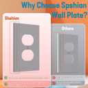 Grey 1 Gang Duplex Outlet Covers Decorative Single Light Switch Covers Electrical Receptacle Wall Plate Plug Switch Plate Cover Dimmer Dual Outlet Faceplate for Bedroom Decor