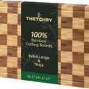 Bamboo Cutting Boards for Kitchen, End Grain Wood Cutting Board with Juice Grooves & Handles, Charcuterie Checkered Chopping Board Thick Butcher Block Serving Tray with Gift Box, 16.5"11.6" 1"