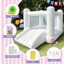 iLink-outer White Bounce House for Big Kids 8-12 and Adult Indoor Outdoor Large Bouncy Castle Theme with Slide and Air Blower 133.86 x 96.46 x 74.02 inch Big Playhouse for Party