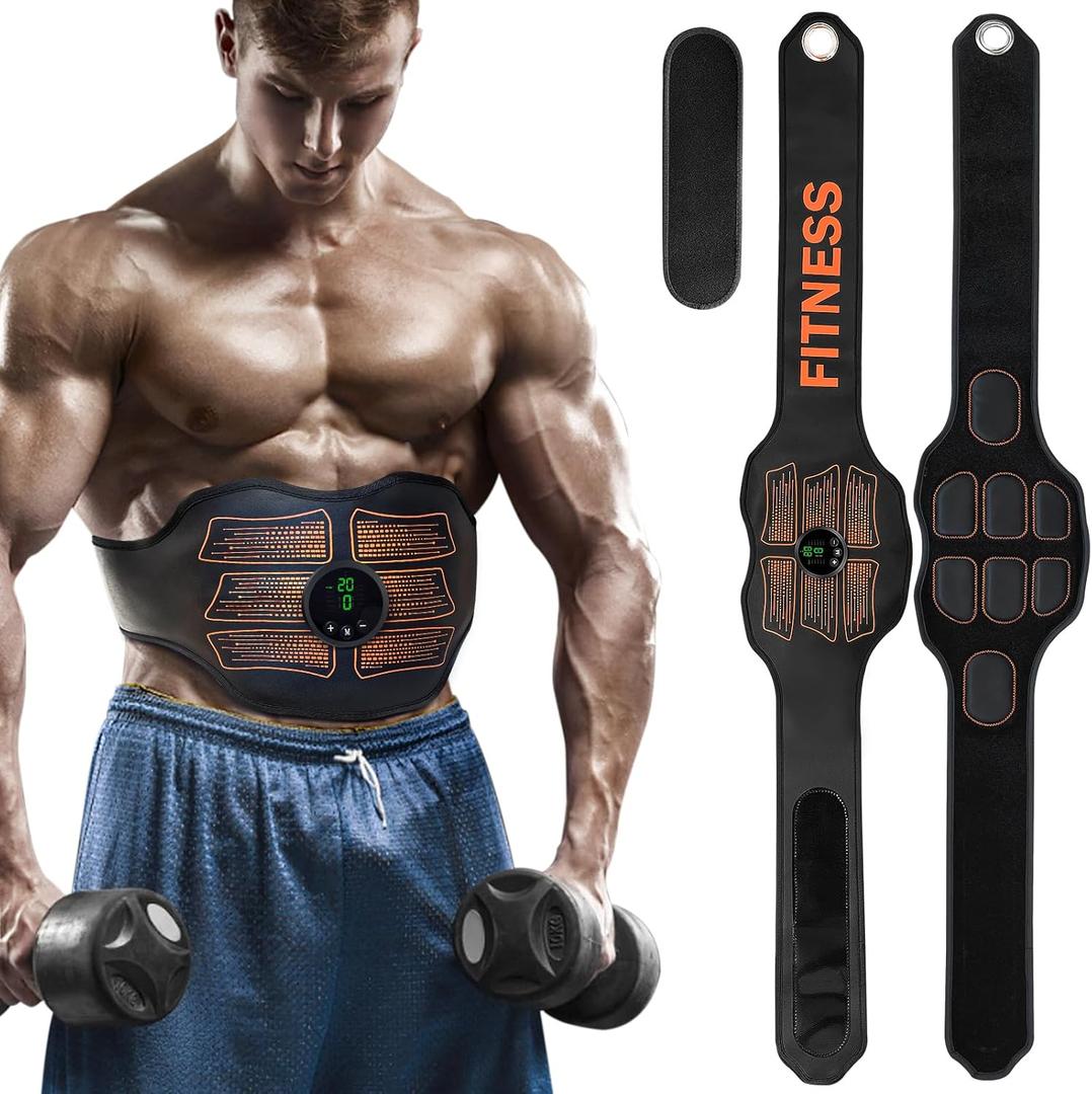 FDA Cleared, MHD TENS Ab Stimulator, TENS & PMS Muscle Stimulator and Muscle Improvement - Your Ab Machine for Effortless Fitness (Orange)