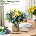 40 Bundles Artificial Fake Pansy Flowers for Outdoor Faux Silk Pansies Flowers for Outside Planter Porch Yard Patio Window Box Summer Decor(White, Yellow, Blue, Purple)