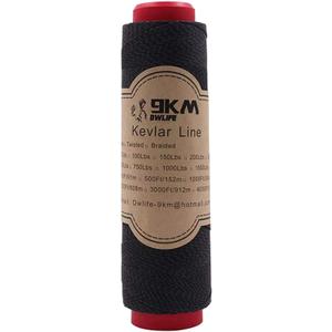 Black Braided Kevlar String 500lb 500Ft Fishing Assist Line High Strength Tensile Heat Resistant for Paracord Cord Ultralight Tactical Survival Rope Kite Flying Outdoor (500Lb-500Ft / 152M)