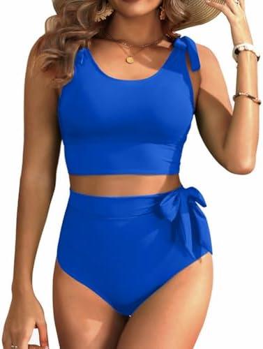 Yonique High Waisted Swimsuits - Women Tummy Control Bikini Modest Bathing Suit 2PC 2025 1 PC Large