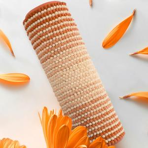 Large Bathroom Rugs Runner, 20x47 Chenille Bath Mat, Pumpkin Orange