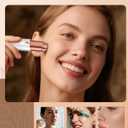 Facial Hair Removal for Women: Painless Rechargeable Face Shaver Electric Hair Remover Device for Peach Fuzz Upper Lip Chin (White)