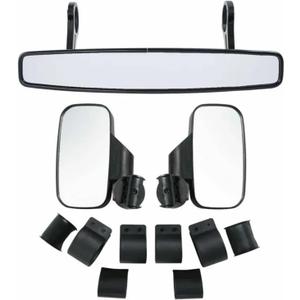 Motorcycle 1.75" Side & Wide 15" UTV Mirror Side Rearview Mirrors Compatible With Polaris RZR PRO XP800 900 1000 Ranger ymaha Kawasaki MULE(A with B Style)
