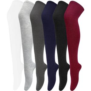 Chalier Thigh High Socks for Women Casual Thigh Socks Soft Comfort Womens Stockings for Holidays (All Classic Color), One Size