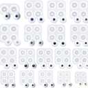 WANDIC Doll Eyes Molds, 18 Pieces Different Size of Eyeball Dome Silicone Molds Eyeball Casting Mold Pupil Eye Clear Silicone Mold for DIY Craft