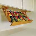 Kitchen Storage Under Cabinet Spice Rack, Handmade Hardwood, Holds 16 Large or 32 Small Spice Containers
