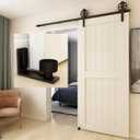 Sliding Barn Door Floor Guide Doors Bottom Wall Mount Adjustable Roller Double Wheel No Punching Required System 2 Pack Black, Smoothly and Quietly