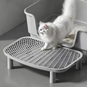 SpaceTime Cat Litter Mat Litter Trapping Mat,18.1"x11.8"x3.5"Litter Box Mat,Waterproof Cat Mats for Litter Large,Easy Clean,Non-Slip Litter Mat for Cats,Urine-Proof Kitty Litter Catcher Mats (Grey)