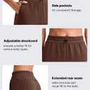 G4Free Smoofit Wide Leg Capri Pants for Women Adjustable Shockcord High Waist Summer Travel Casual Pants with Pockets (Brown, M)